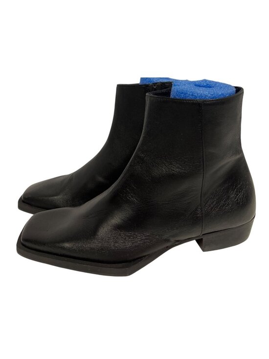 FRAME Le Maddox Leather Ankle Boots Women's Size EU 35 US 5 Black Square Toe - Picture 4 of 10